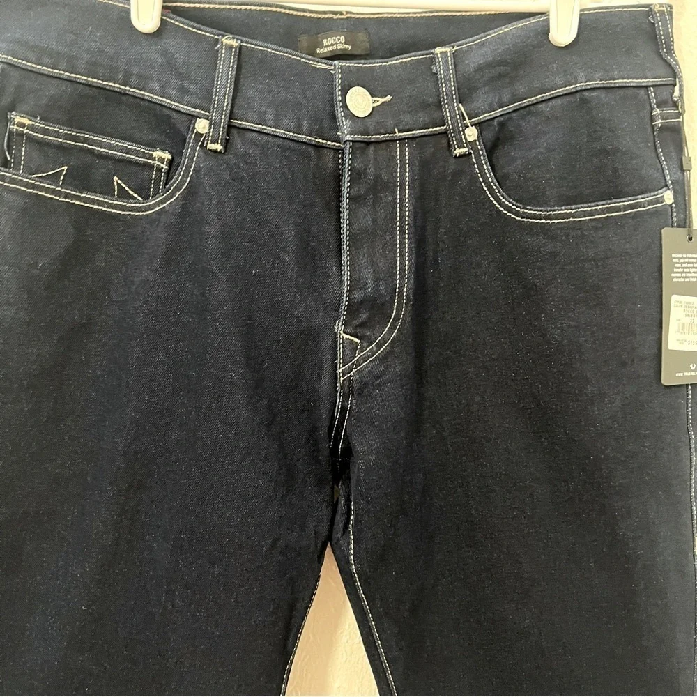True Religion Jeans Mens Rocco Relaxed Skinny Dark Rinse Size W33 X L32 NWT